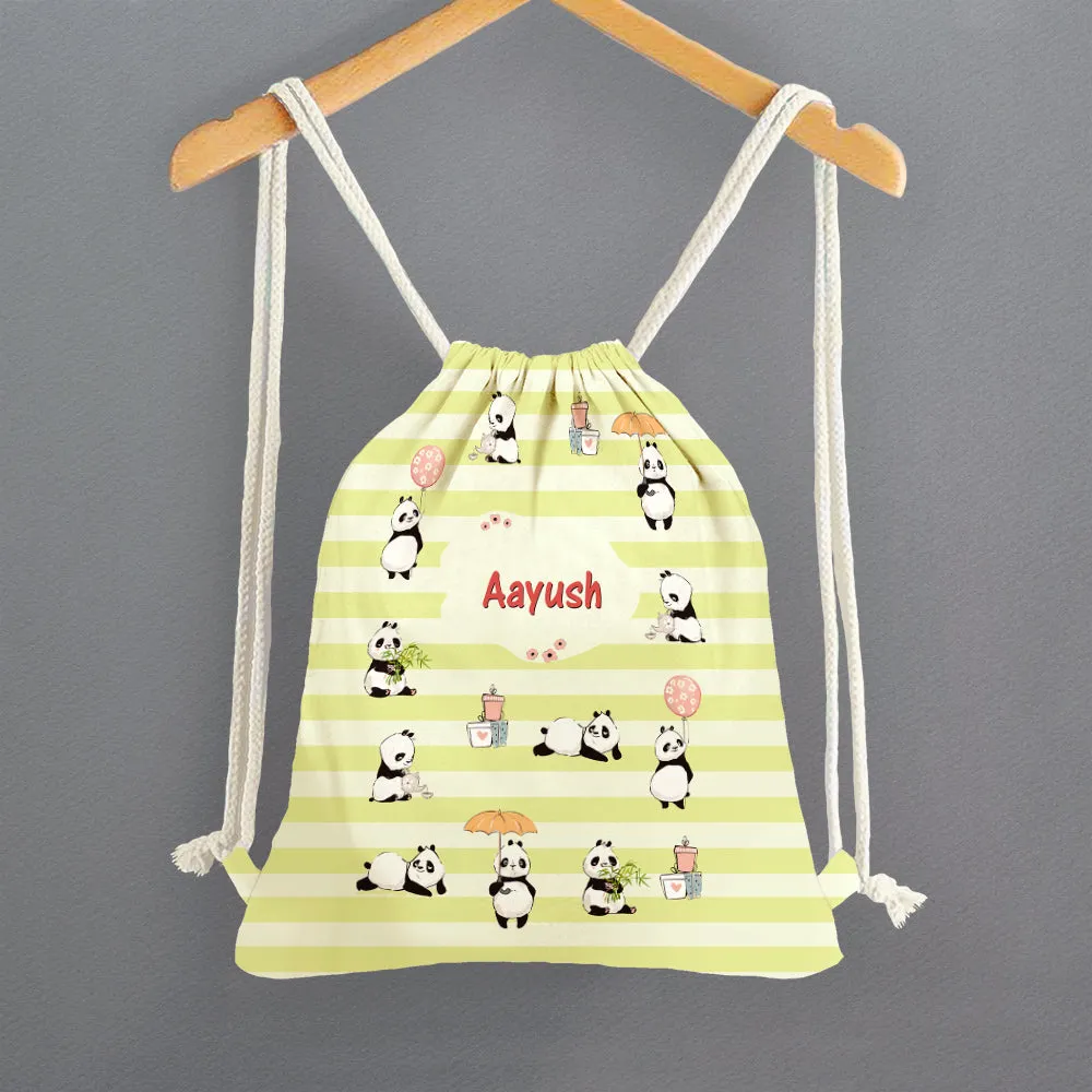 Personalised Drawstring Bags - Panda