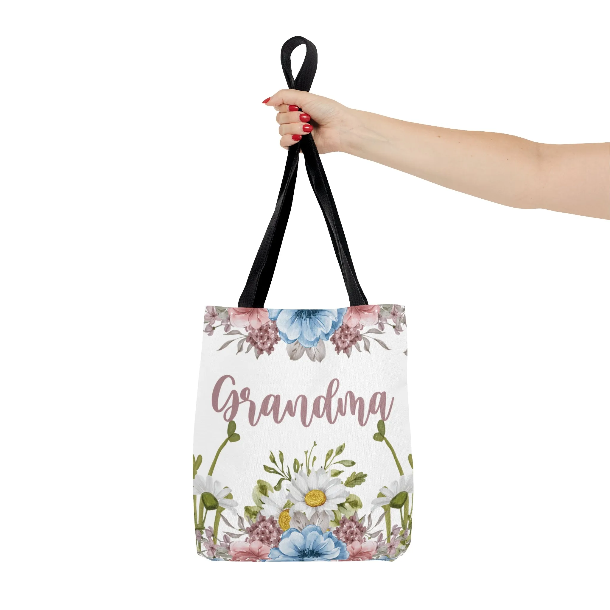 Personalised/Non-Personalised Tote Bag, Floral, Grandma, Tote bag
