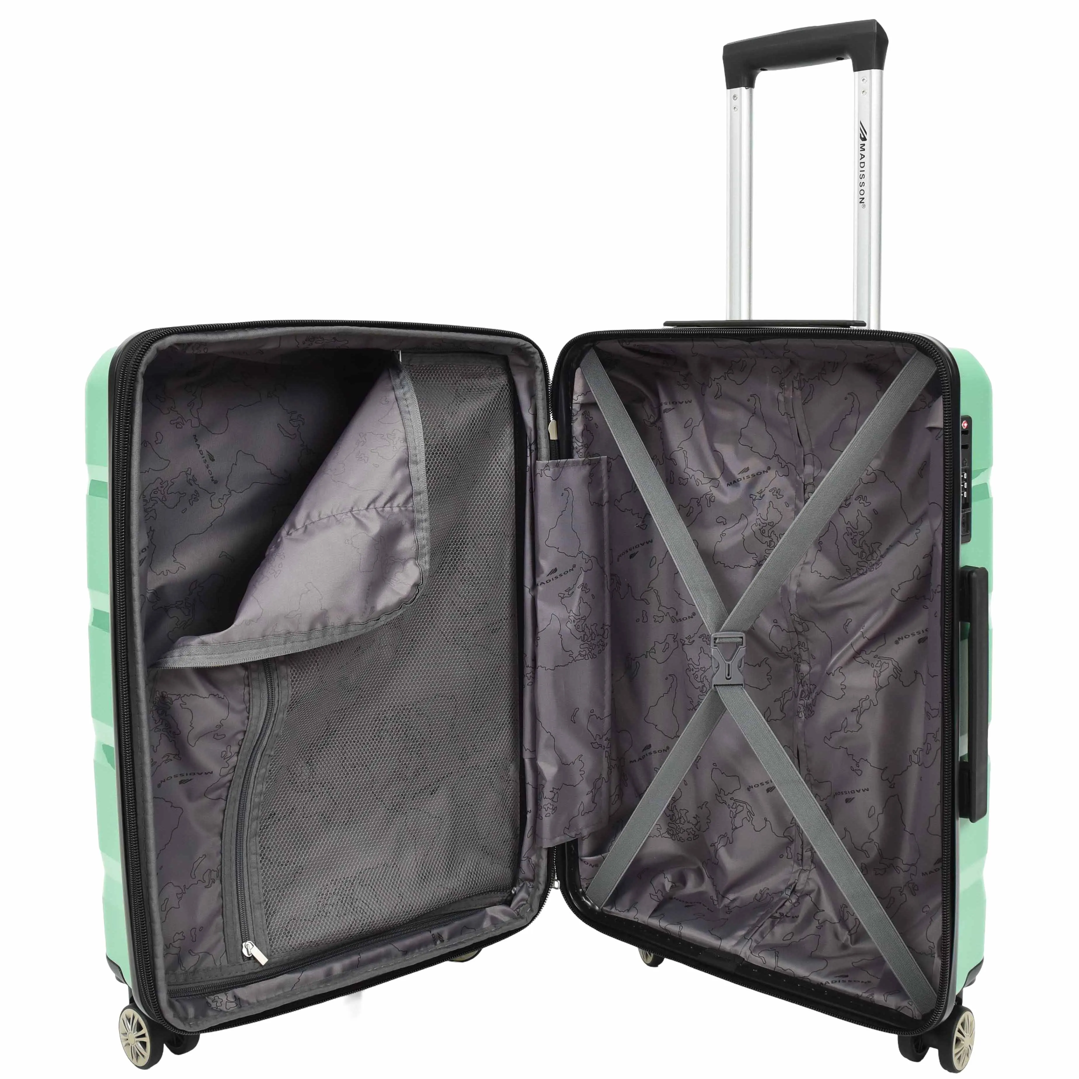 PP Hard Shell Luggage Expandable Four Wheel Suitcases Cygnus Lime
