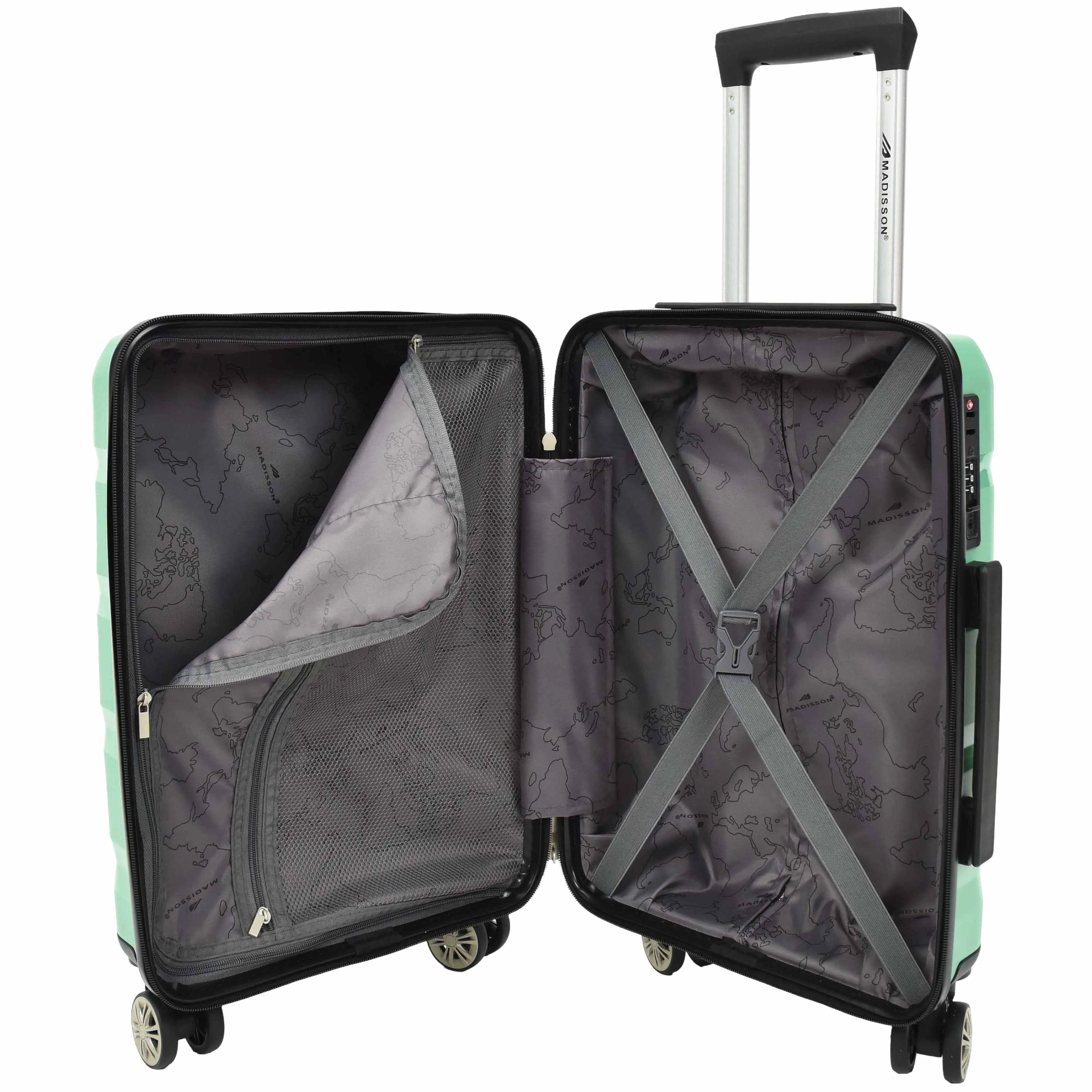 PP Hard Shell Luggage Expandable Four Wheel Suitcases Cygnus Lime