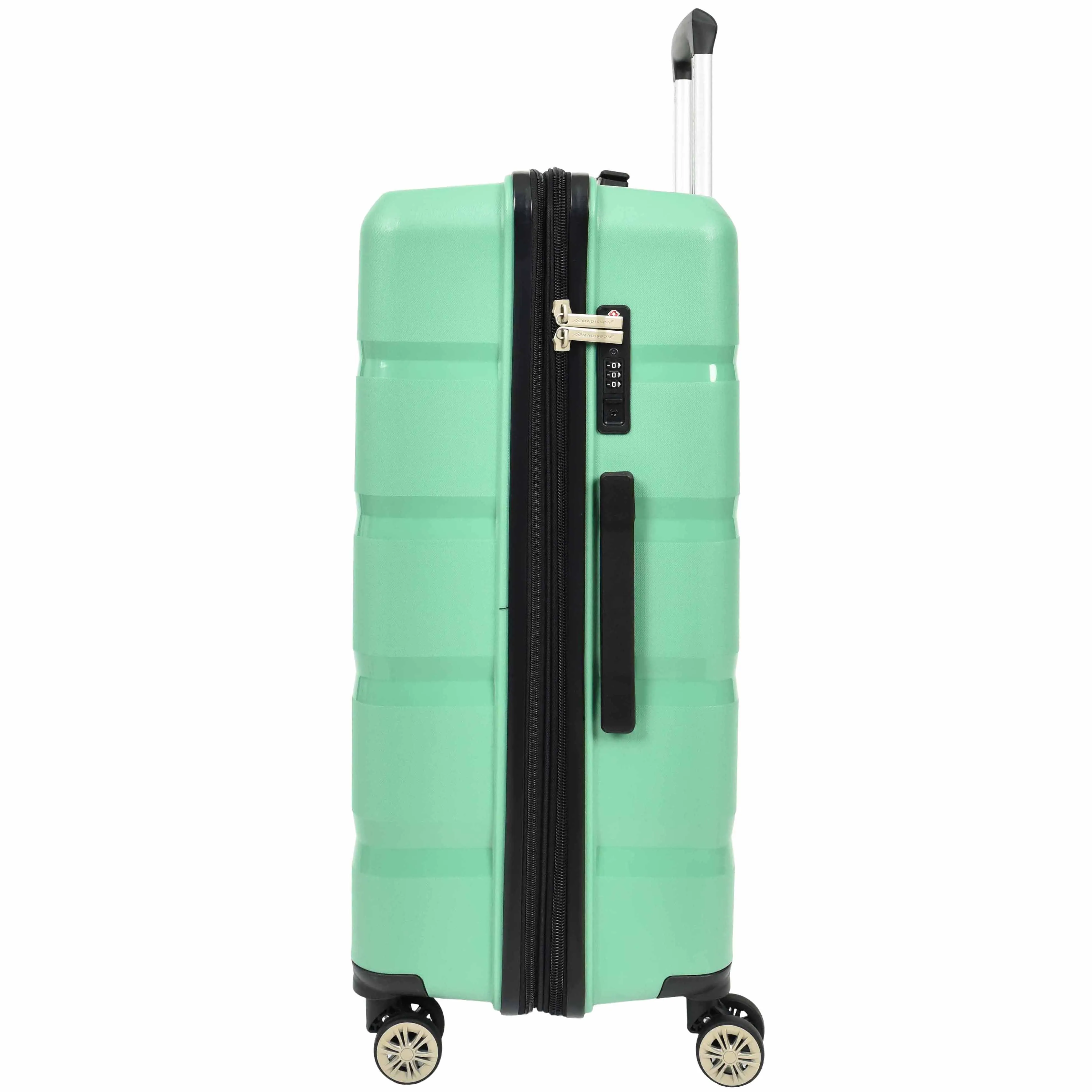PP Hard Shell Luggage Expandable Four Wheel Suitcases Cygnus Lime