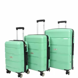 PP Hard Shell Luggage Expandable Four Wheel Suitcases Cygnus Lime
