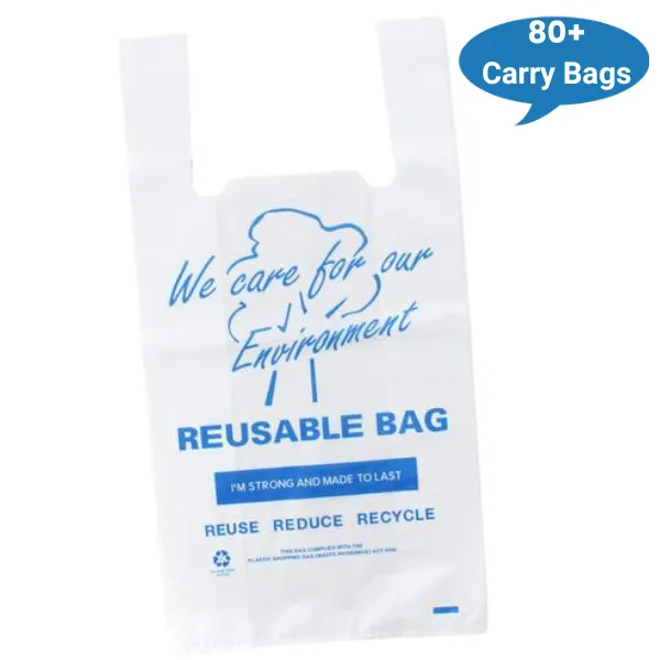 Reusable Printed Plastic Carry Bags 35UM | Singlet