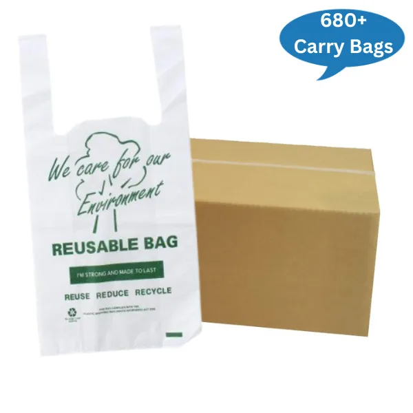 Reusable Printed Plastic Carry Bags 35UM | Singlet