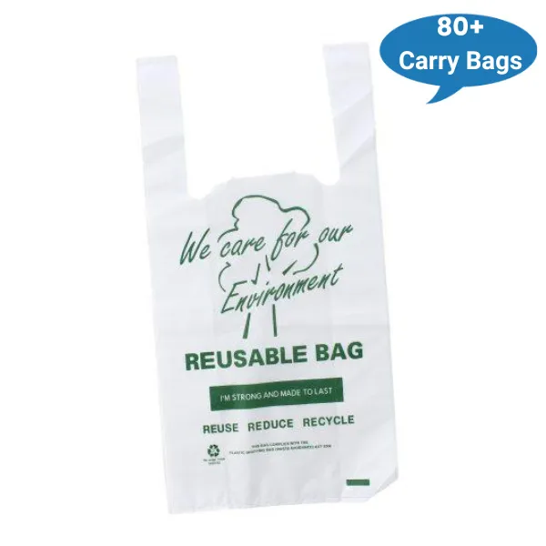 Reusable Printed Plastic Carry Bags 35UM | Singlet