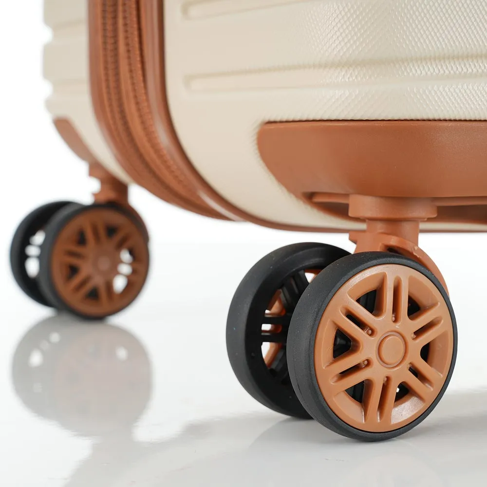 Set of 4 Expandable Lightweight Suitcase with Packing Cubes TSA Lock and Spinner Wheels - Cream