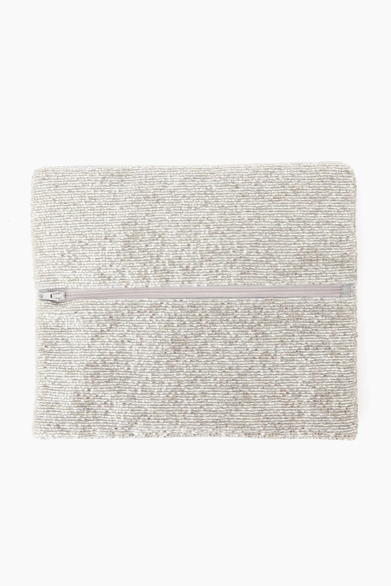 Silver Beaded Clutch