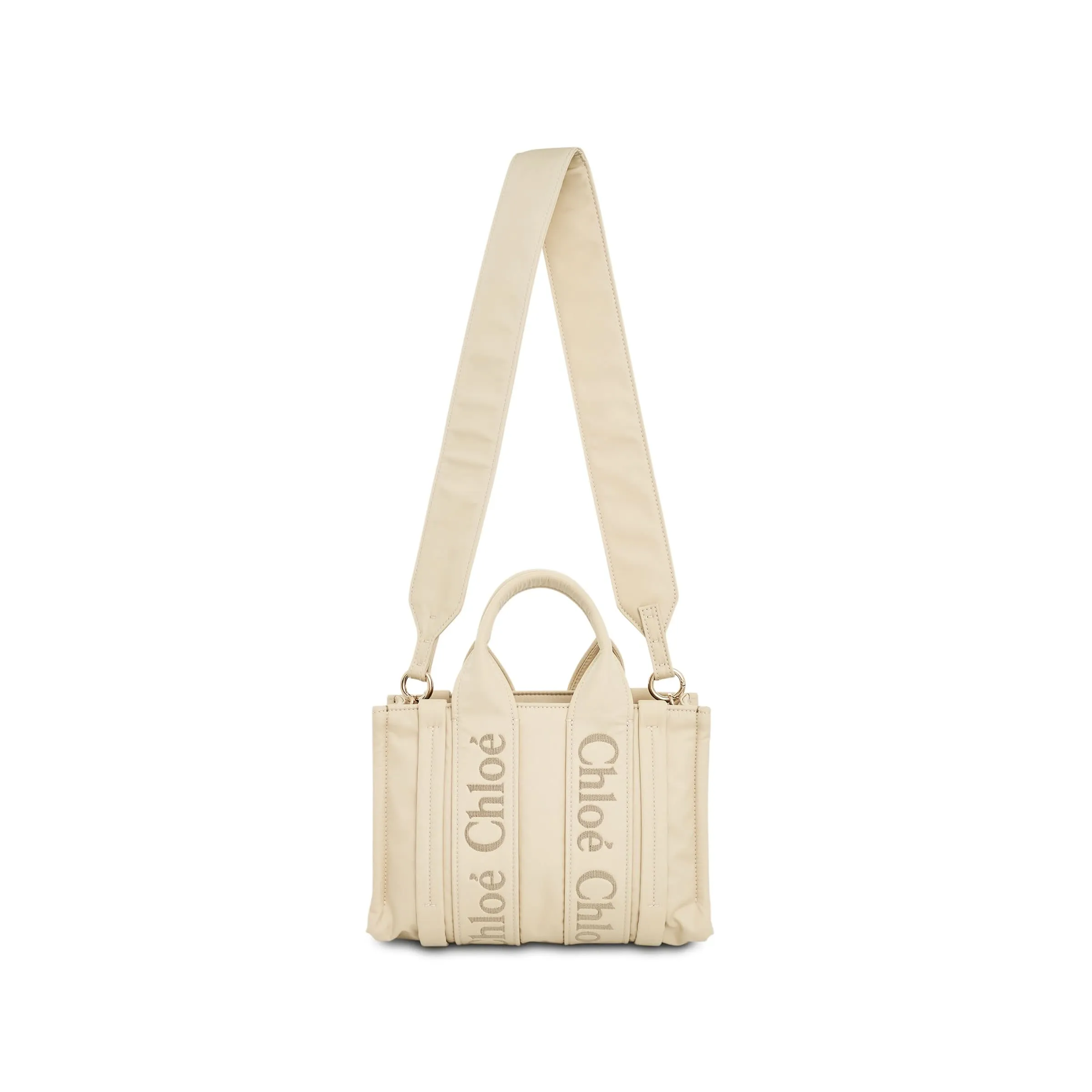 Small Woody Tote Bag in Dusty Ivory