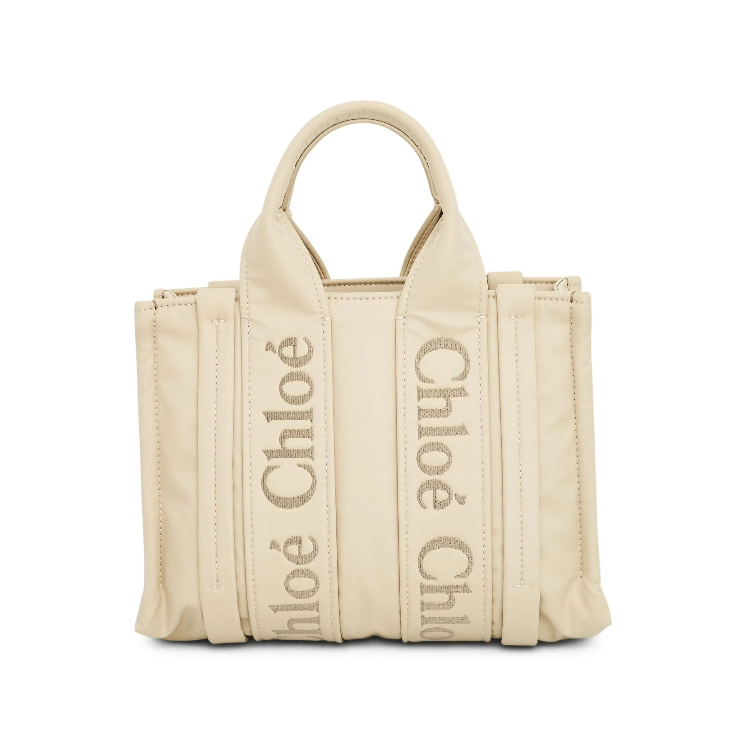 Small Woody Tote Bag in Dusty Ivory