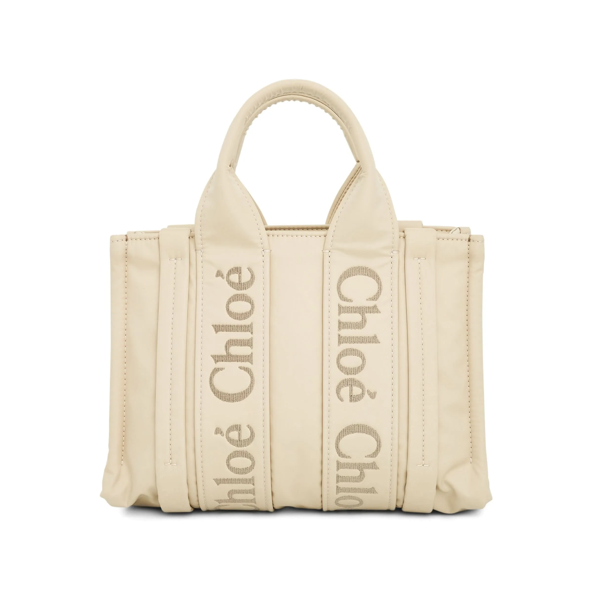 Small Woody Tote Bag in Dusty Ivory