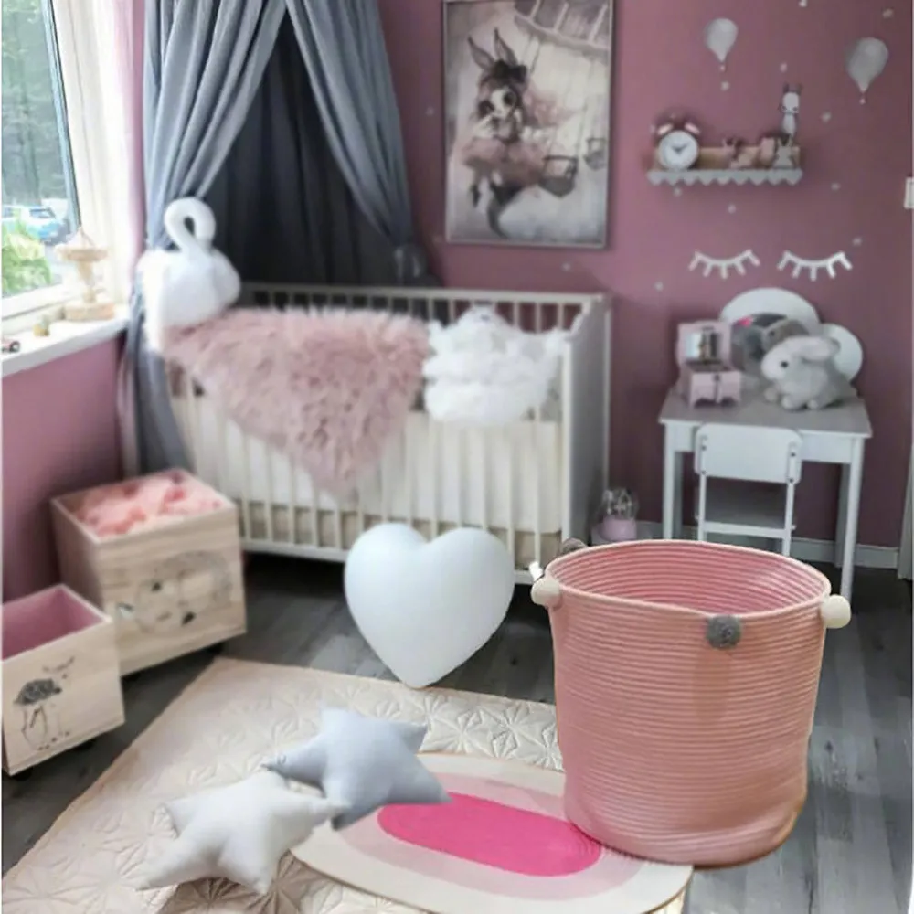 Storage Baskets with Pom-Poms