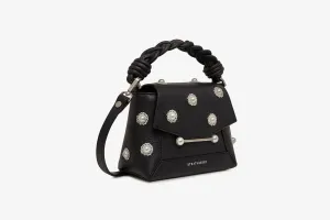 Strathberry x Shrimps Mosaic Nano - Black with Pearl/Embroidery