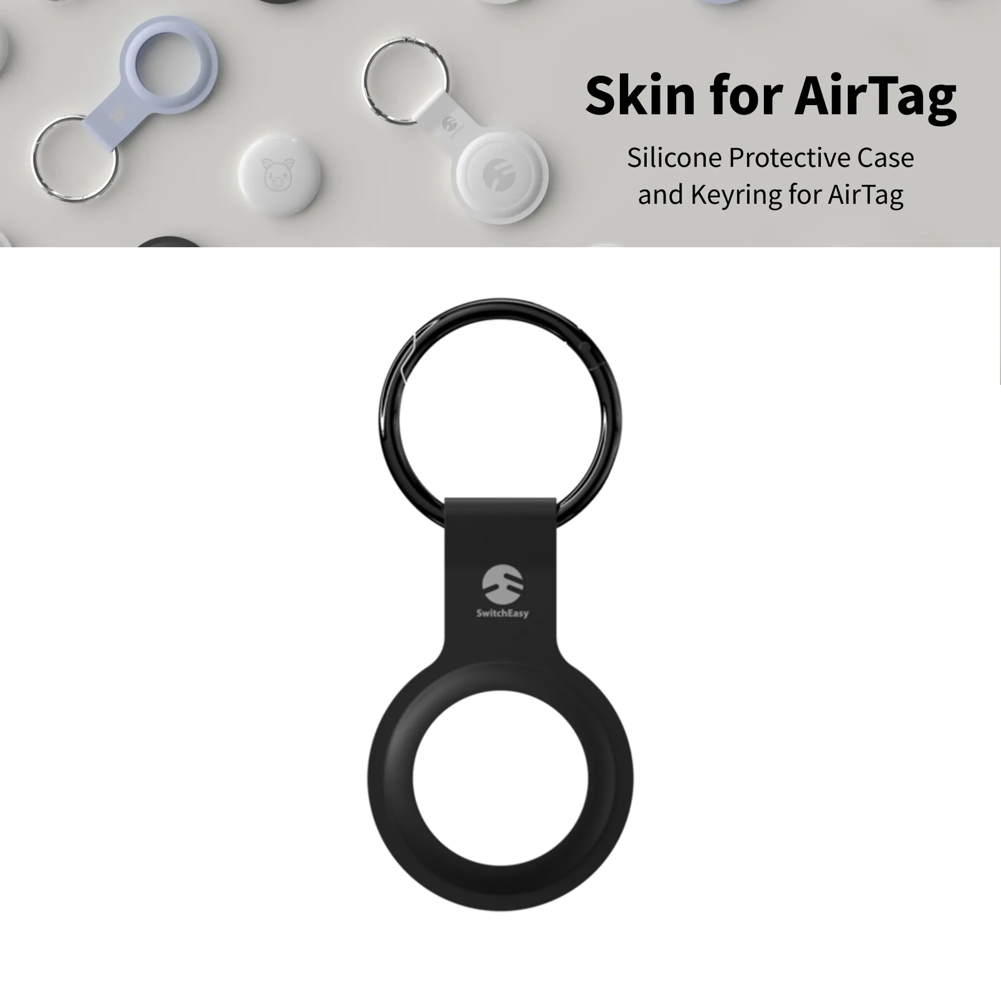 SwitchEasy Skin Case For AirTag - Black (Barcode: 4895241101311 )