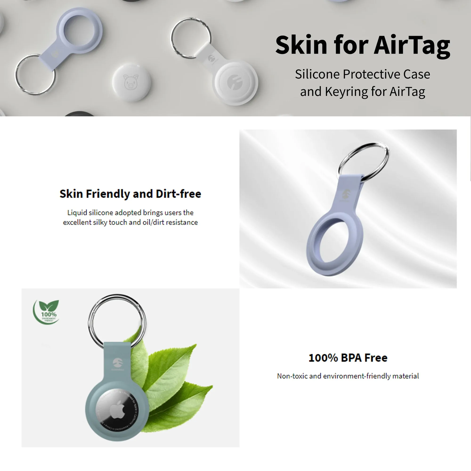 SwitchEasy Skin Case For AirTag - Black (Barcode: 4895241101311 )
