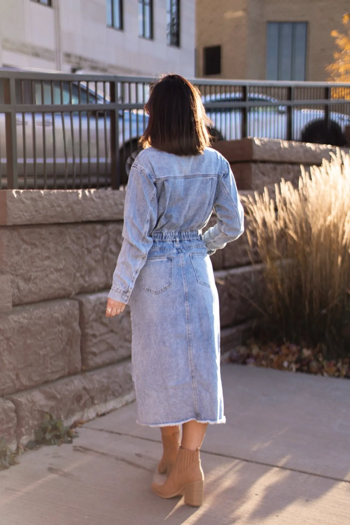 Take Me Out Denim Utility Dress - FINAL SALE