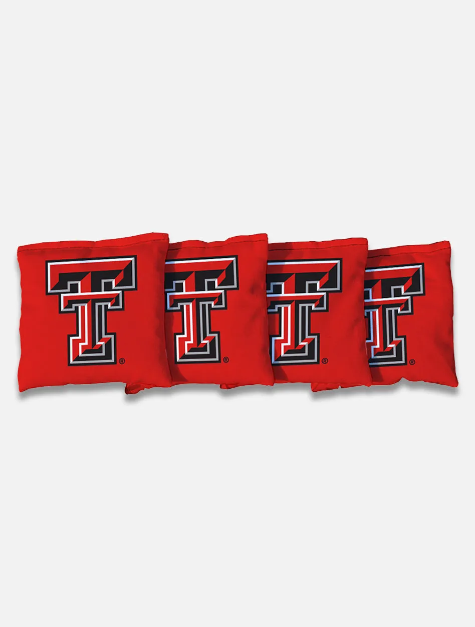 Texas Tech Set of Four All-Weather Proof Cornhole Bags in Carrying Case