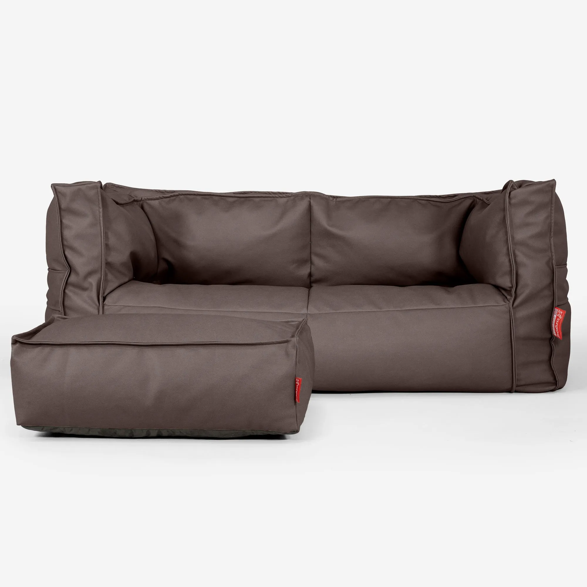The 2 Seater Albert Sofa Bean Bag - Vegan Leather Chocolate