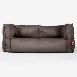 The 2 Seater Albert Sofa Bean Bag - Vegan Leather Chocolate