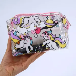 Transparent Unicorn Space Cosmetics Pouch