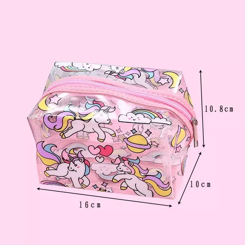 Transparent Unicorn Space Cosmetics Pouch