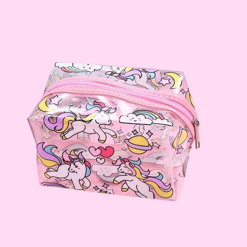 Transparent Unicorn Space Cosmetics Pouch