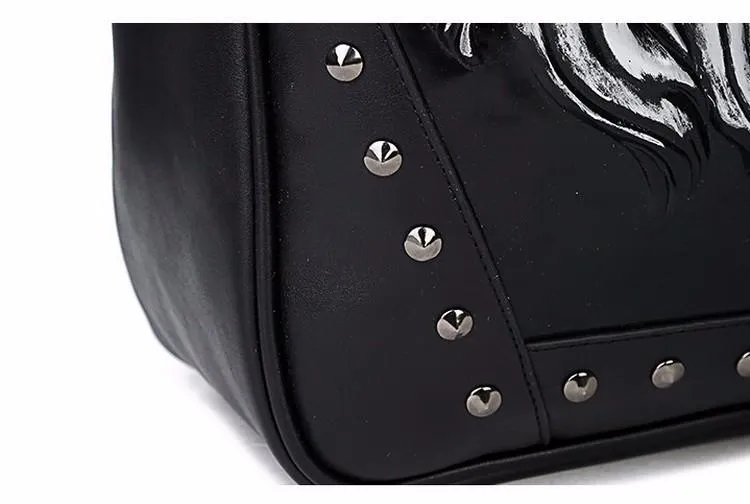 Unisex 3D Lion Design PU Leather Backpack