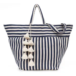 Valerie Beach Bag Organic Tassel Indigo