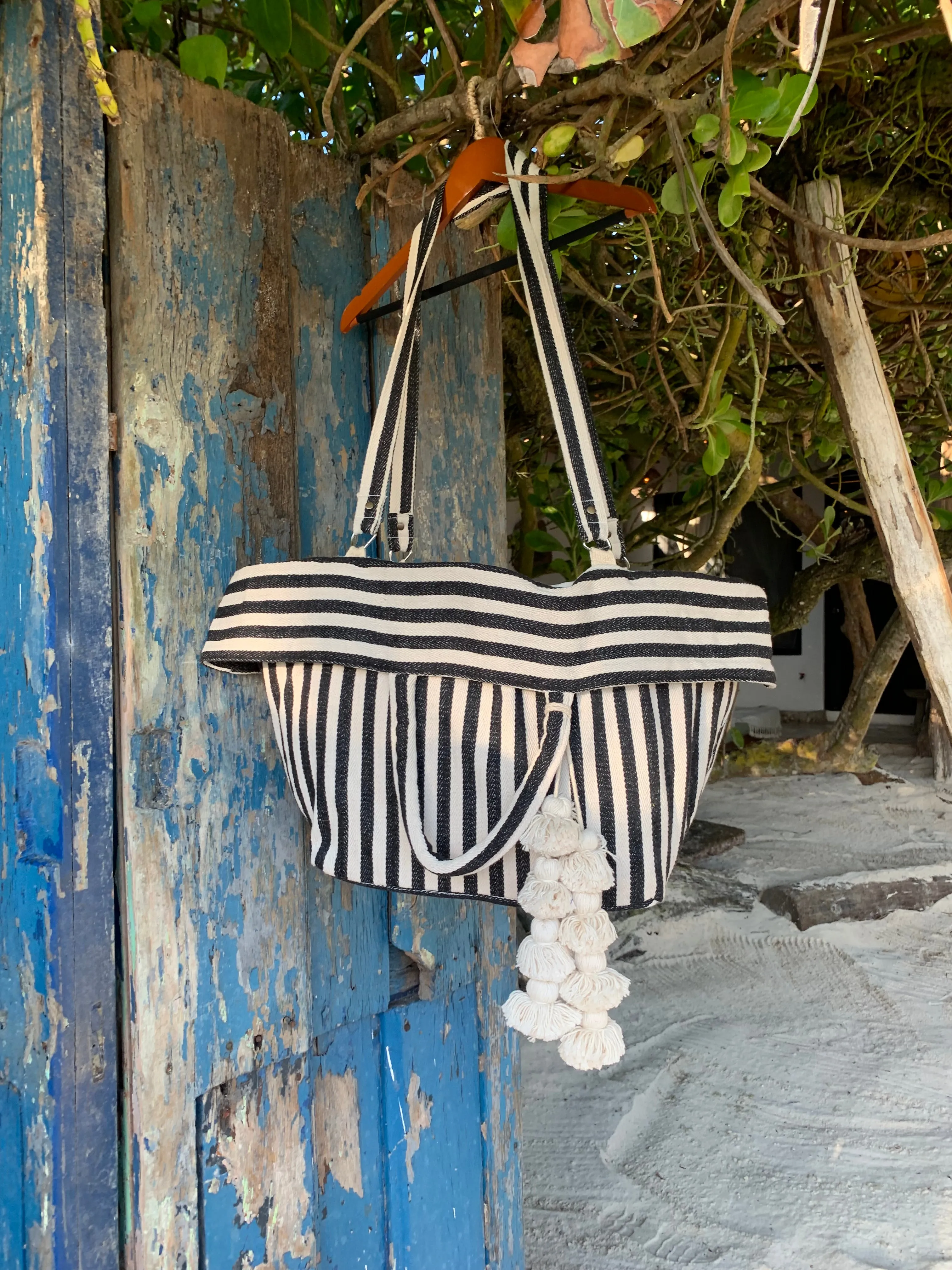 Valerie Beach Bag Organic Tassel Indigo