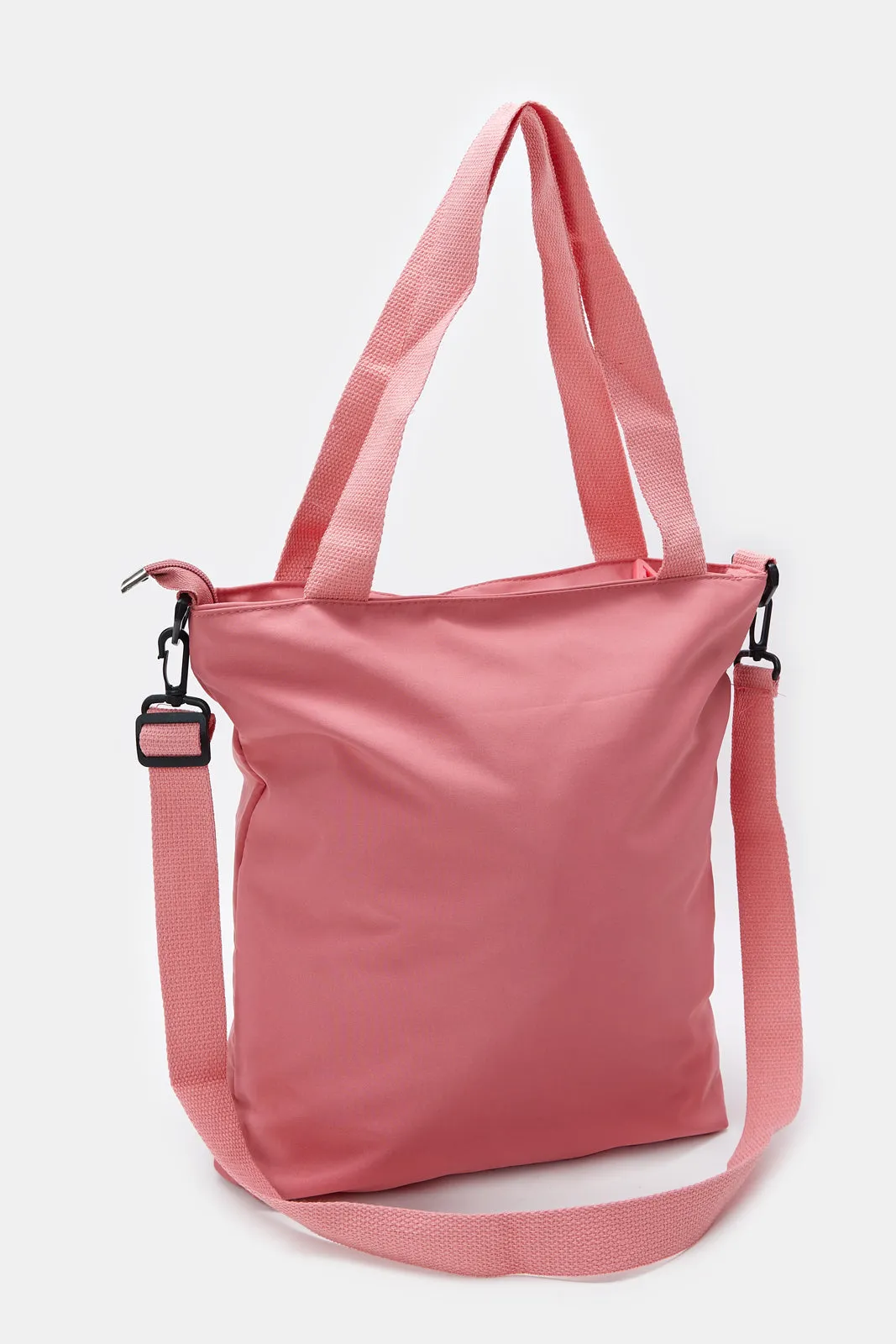 Women Pink Positive Vibes Printed Shopper Bag