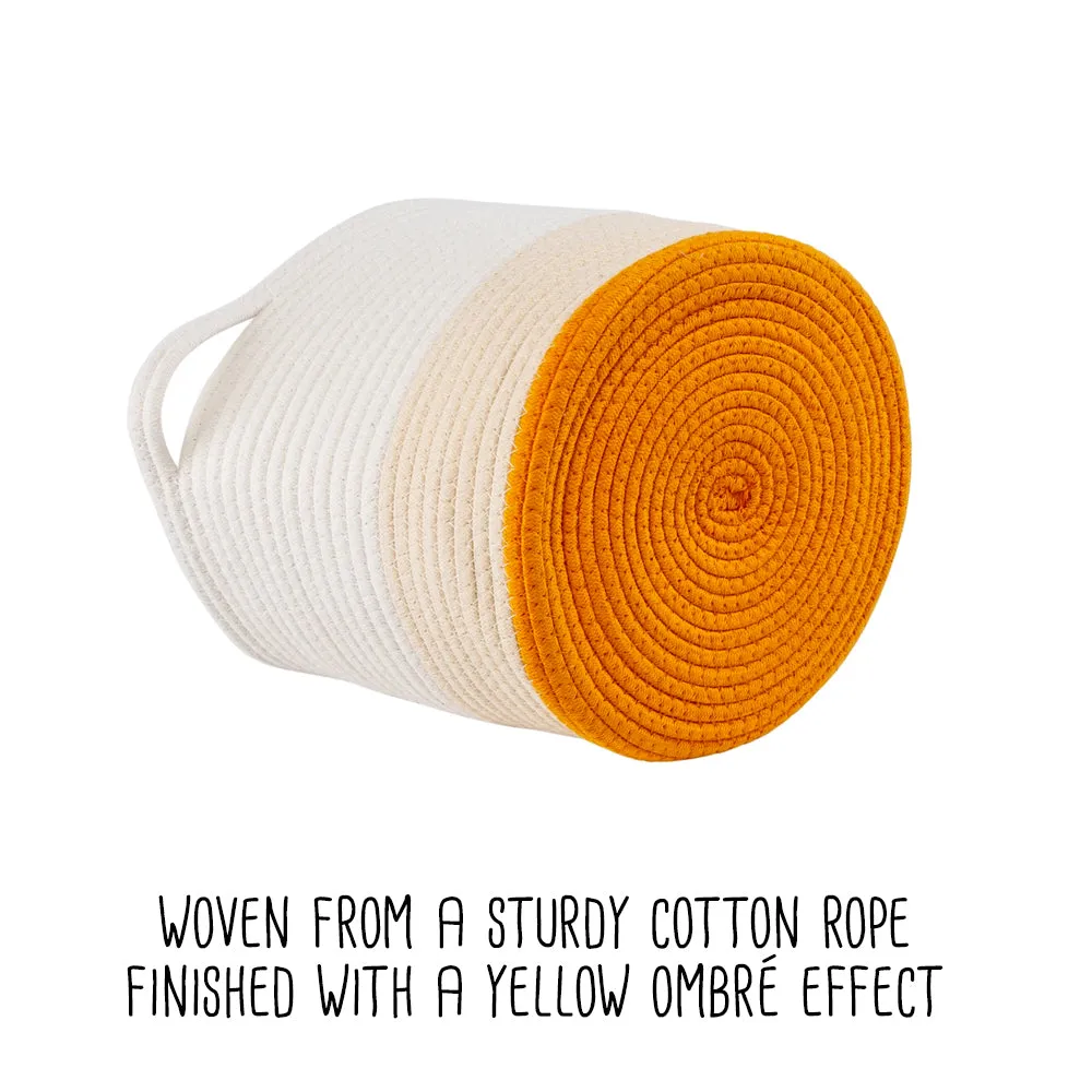 Yellow/White Ombré Cotton Rope Nesting Basket (Set of 2)