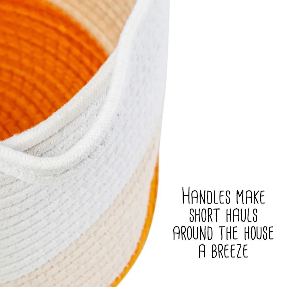 Yellow/White Ombré Cotton Rope Nesting Basket (Set of 2)